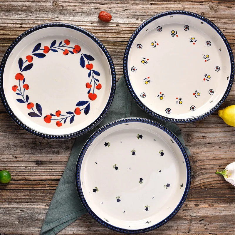 2017 New Arrival Round Deep Plate Ceramic Baking Pans For Cheese Rice