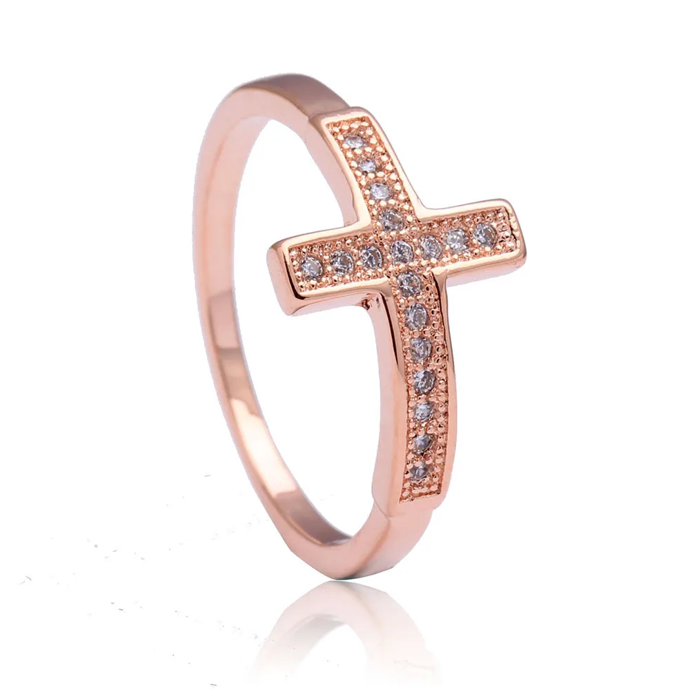 Cross rings for women engagement jewelry wedding gift classic luxury