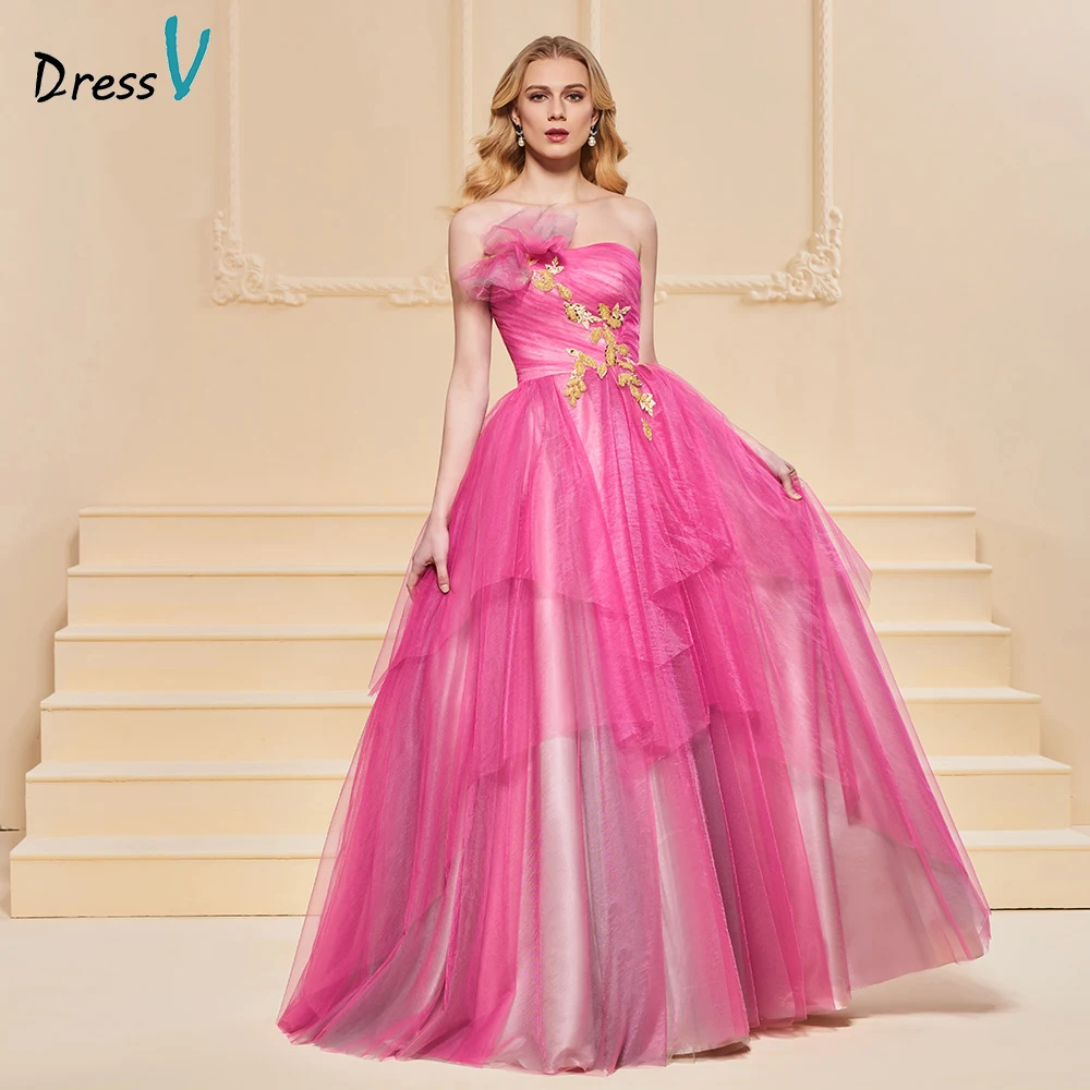 

Dressv evening dress a line elegant sleeves strapless floor-length appliques wedding party formal dress evening dresses