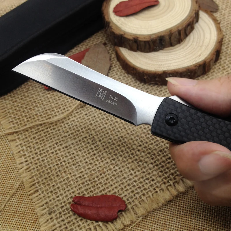 Лучший японский бритвенный D2 стальной складной нож, походные универсальные карманные ножи, охотничьи EDC ручные инструменты, ручка из углеродного волокна, настоящие ножи