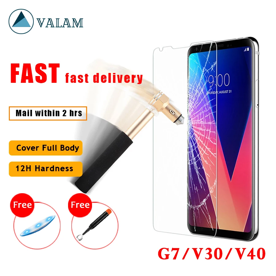 

VALAM 3D Curved Tempered Glass For LG V30 V40 G7 G8 V50 ThinQ Screen Protector Film UV Liquid full Glue Glass for LG H930 film