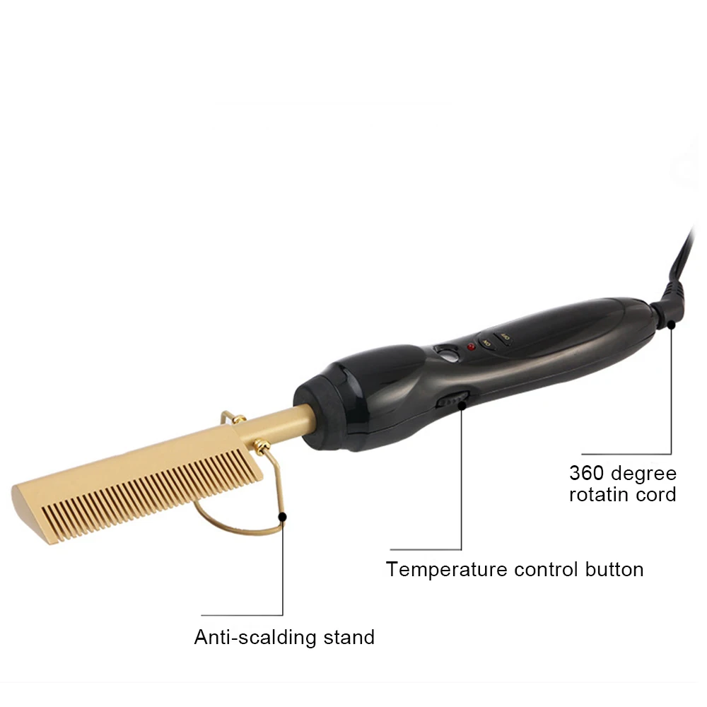 

Electric Comb Straightener wand Hair Curling Irons hair curler Comb Hot Straightening Electric Comb Hair Care Titanium Alloy