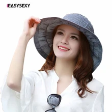 iEASYSEXY Brand 2017 Korean Style Striped Summer Sunscreen Sunshade Cool Sun Hat Women Adult Casual Solid