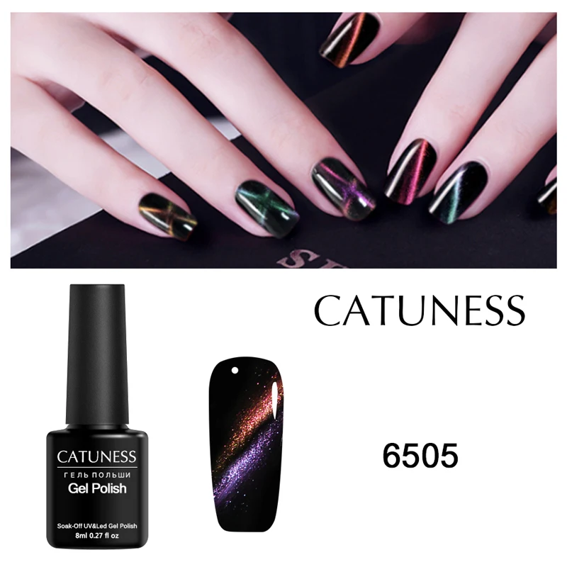 Catuness 5D DIY гель лак кошачий глаз Лаки для ногтей магнитного uv 6 цветов Дизайн