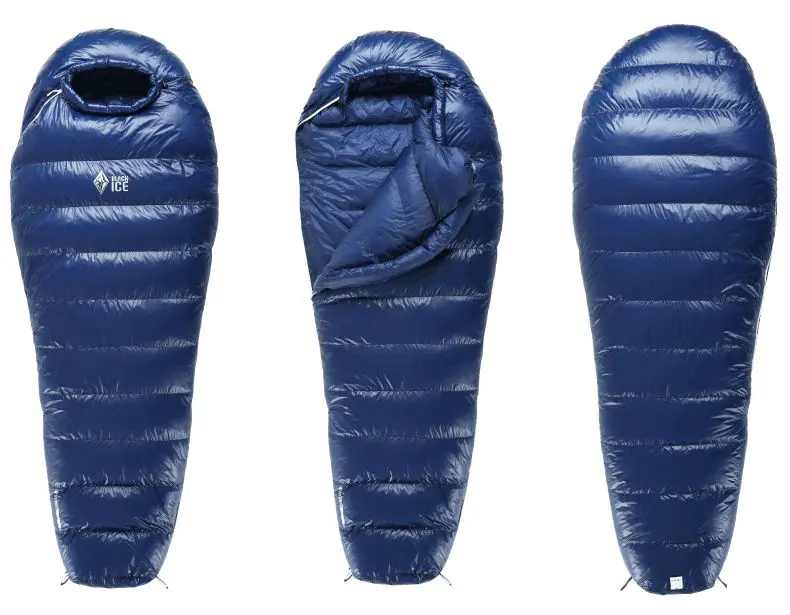 Черный лед Открытый Кемпинг-10 DC гусиный пух спальный мешок 90% FP700 ультралегкий красный/синий можно застегнуть на молнию к двойному спальному мешку