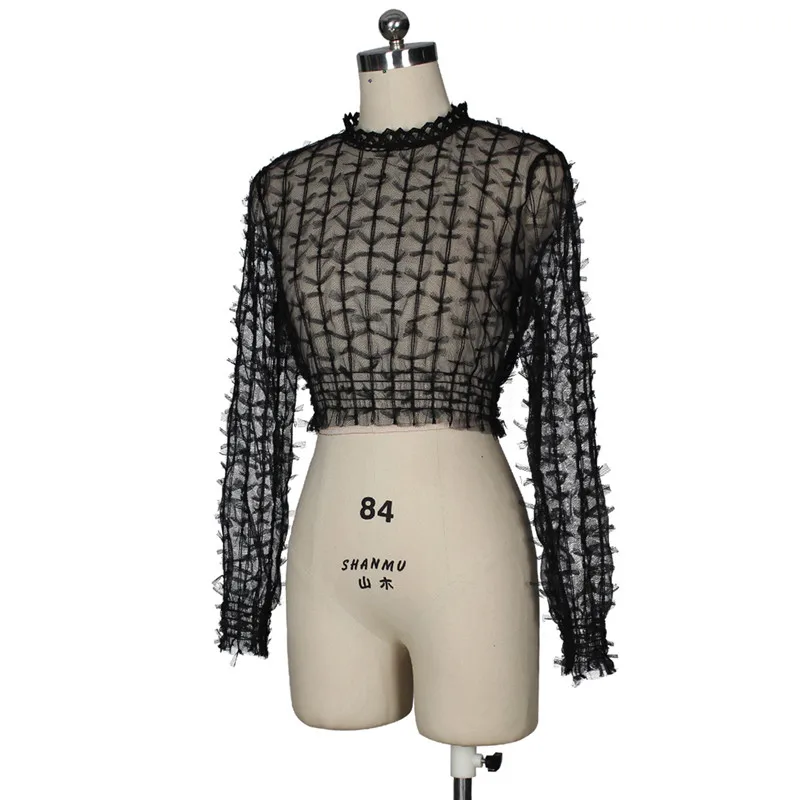 2018 Sexy Women Blouses Summer Female See Through Transparent (6)