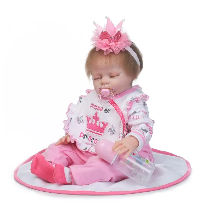 55cm New Soft Silicone Reborn Baby Girl Doll Toy Lifelike Newborn Babies Doll Birthday Gift Girl Brinquedods Play House Toy 55cm New Soft Silicone Reborn Baby Girl Doll Toy Lifelike Newborn Babies Doll Birthday Gift Girl Brinquedods Play House Toy