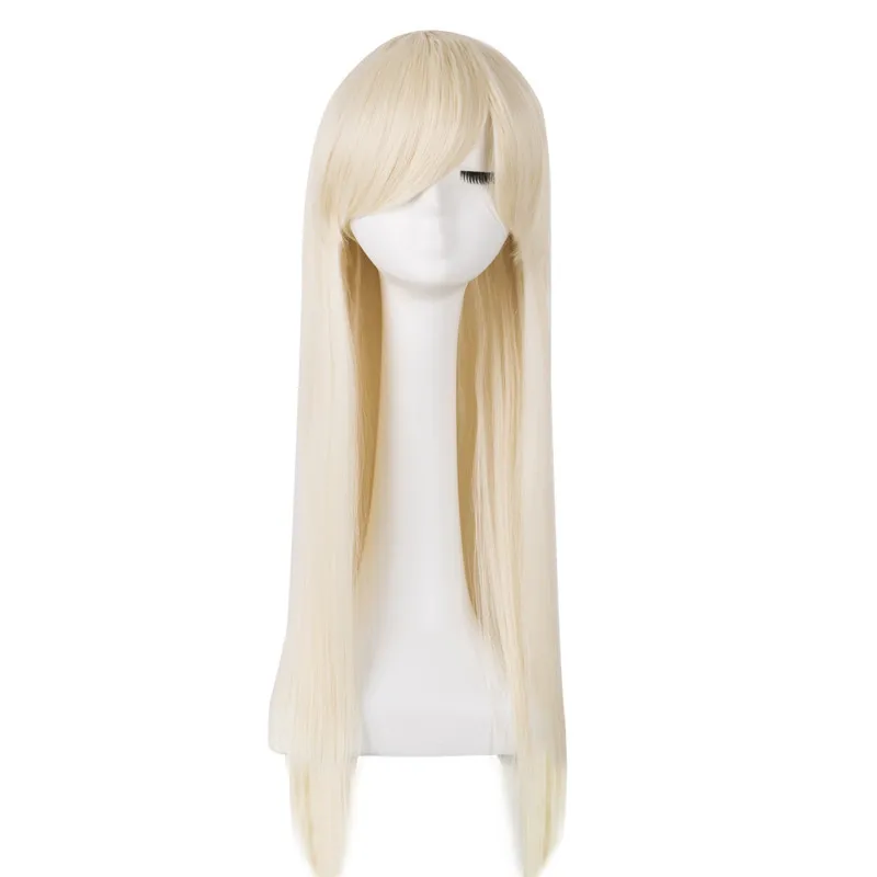 Fei-Show Synthetic Hair Heat Resistant Fiber Long Straight Blonde Wigs Cosplay Costume Carnival Halloween Party Women Hairpiece