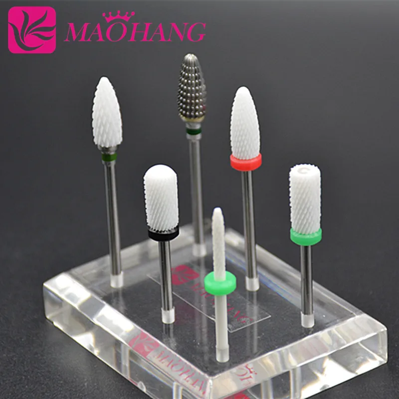 

MAOHANG 1PCS HOT Ceramic Nail Drill Bit Cutter Nail Files for Nail Electric Drill Manicure Machine Accessory Tools 3/32"