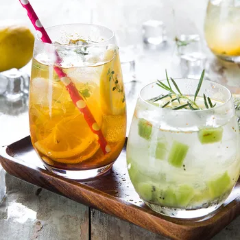 

Creative Transparent Glass Coffee Tea Drinks Dessert Breakfast Milk Fruit Tiramisu Hibiscus Cup Kitchenware Mug 320ML 370ML