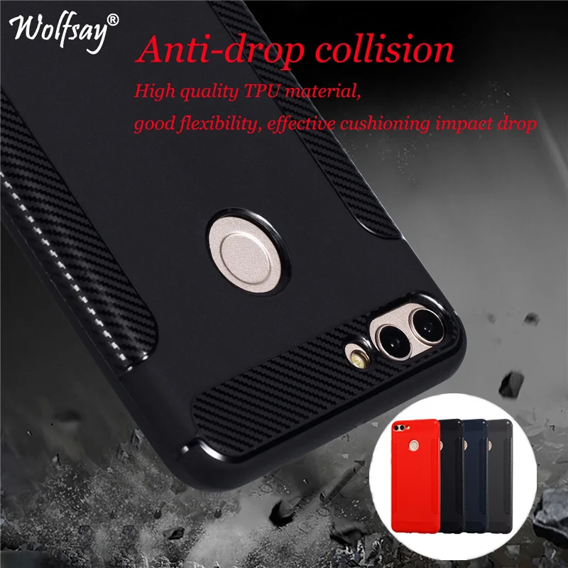 

Wolfsay Fiber Wing TPU Phone Cases For Huawei Y9 2018 Case Soft Silicone Back Cover for Huawei Y9 2018 Y 9 2018 Coque Bumper