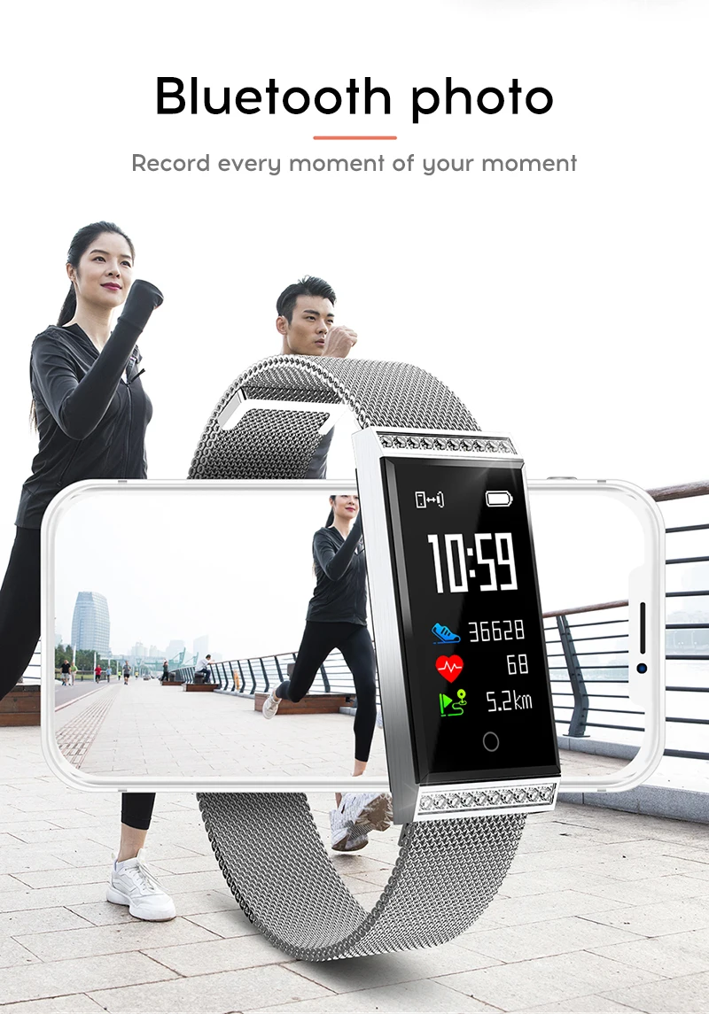 MAFAM Luxury Women Smart Bracelet IP68 Waterproof Fitness Tracker Heart Rate Blood Pressure Monitor Sport Smart Watch Band Clock (14)