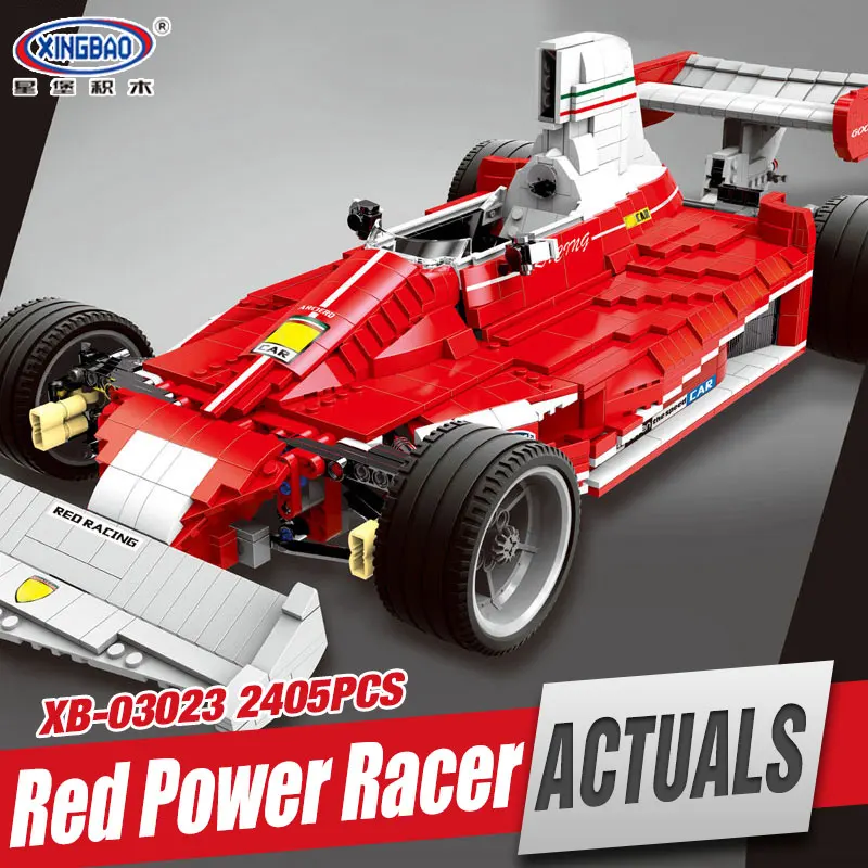 

XINGBAO 03023 Genuine The Red Power Racing Car Set Building Blocks Bricks Educational Toys As Christmas Gifts for Kids 2405PCS