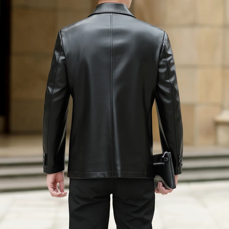 Mu Yuan Yang, весенние и осенние мужские замшевые пальто из искусственной кожи, мужская кожаная куртка, повседневная мужская одежда из искусственной кожи, куртки и пальто