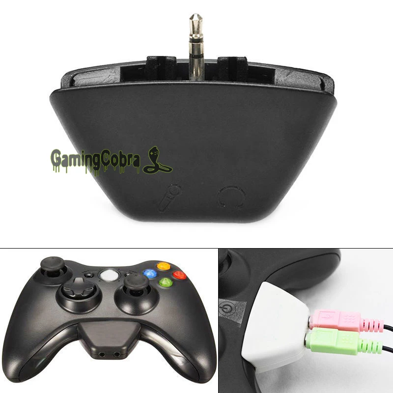 3.5mm Jack Plug Headphone Earphone Converter Mic Adapter For Xbox 360
