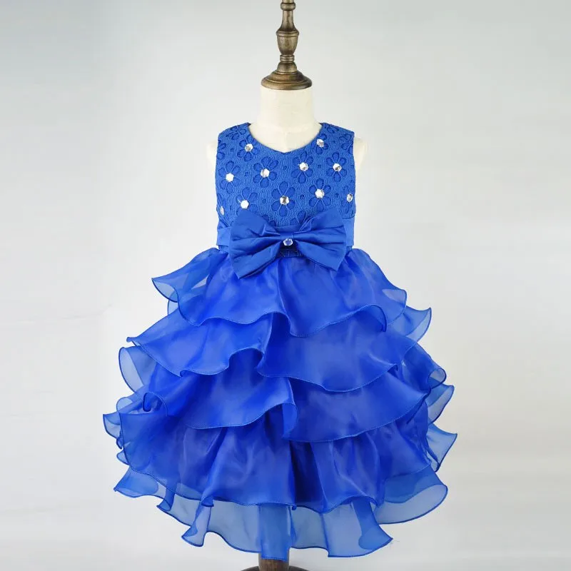 R& Z/платье для девочек, Новое Брендовое платье для девочек, летнее платье с цветочным рисунком для девочек 3-8 лет, vestidos, 6 цветов, детская одежда для свадебной вечеринки, k1