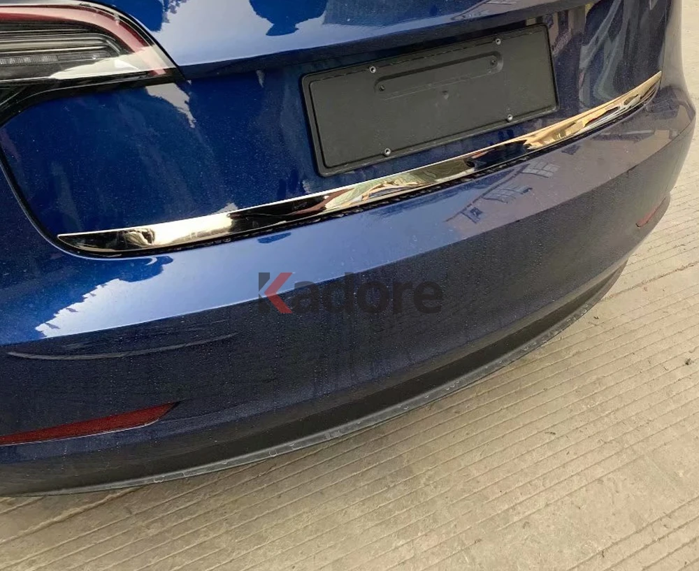 Kadore for 2018-2019 Tesla Model 3 Carbon Fiber Style Car Interior Steering Wheel Button Panel Decoration Cover Trim 3-pc