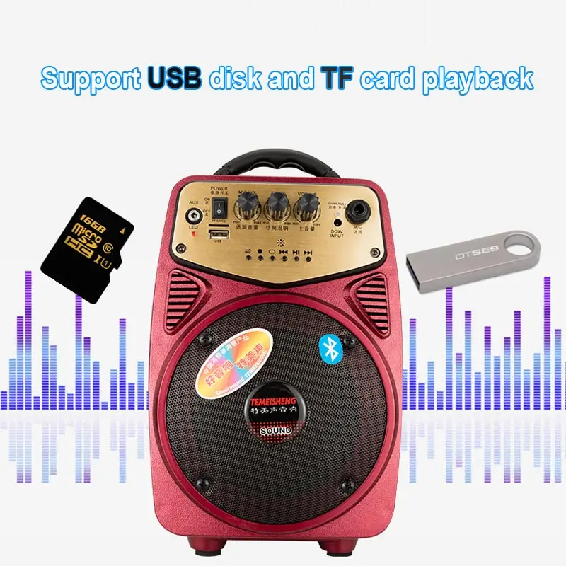 Высокая мощность Bluetooth громкий динамик беспроводной микрофон усилитель портативный динамик литиевая батарея Поддержка TF карта USB Play колонка