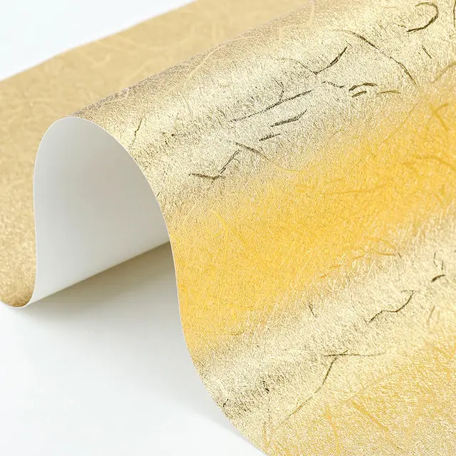 Modern chunky glitter wallpaper rolls Gold Foil wall paper light