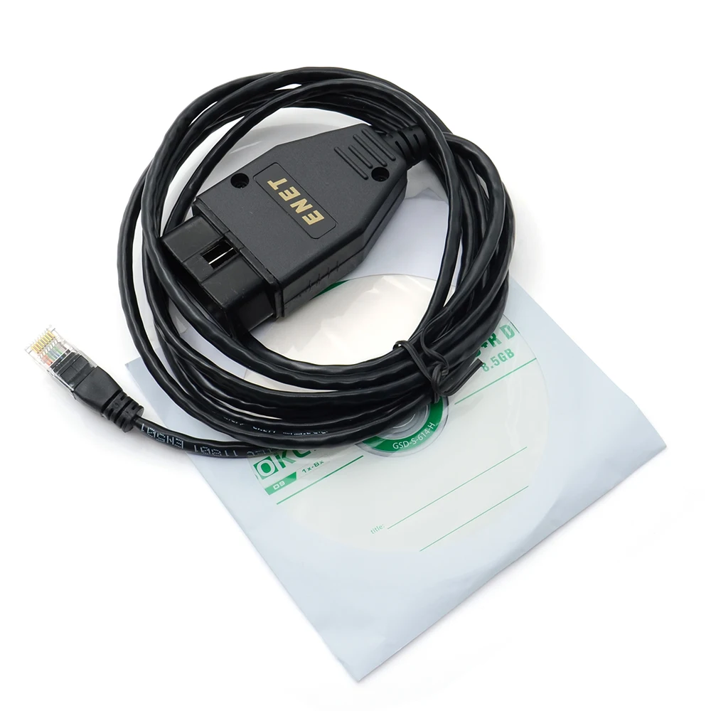 Изготовленный для BMW ENET Ethernet к OBD интерфейсный кабель E-SYS ICOM кодирования диагностический кабель серии F черный/желтый