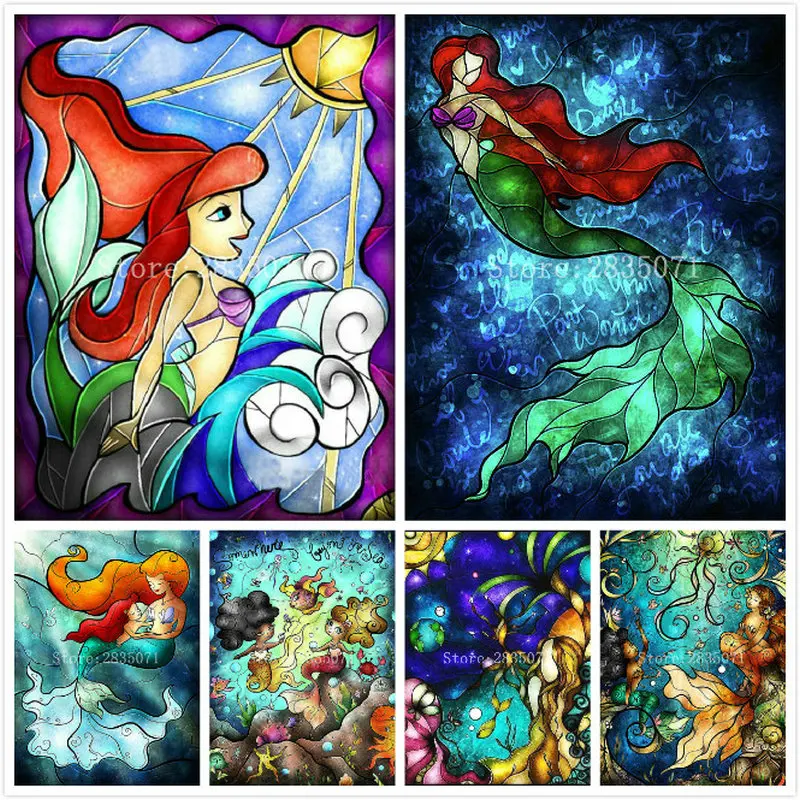 

Handicraft mosaic Diamond painting square drill rhinestone cross stitch Mermaid diamond embroidery pattern decorative