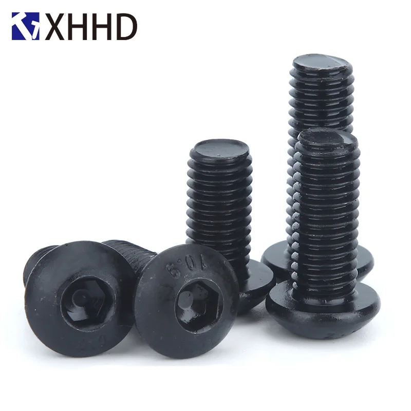 

Hex Button Head Socket Cap Screw Metric Thread Round Head Allen Mushroom Hexagon Machine Bolt Black 10.9 Grade M2 M2.5 M3 M4