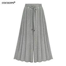 Summer-Elegant-Elastic-Women-High-Waist-Ruffled-Chiffon-Wide-Leg-Pants-Big-Size-Loose-Flared-Pants
