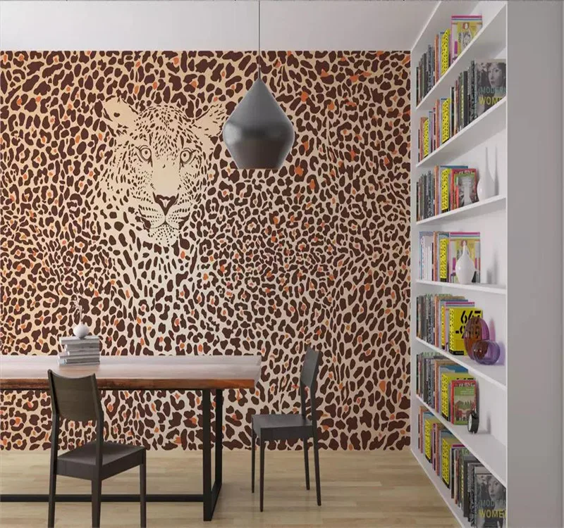 Custom 3d wallpaper leopard vintage pattern animal abstract background wall high-grade waterproof material Custom 3d wallpaper leopard vintage pattern animal abstract background wall high-grade waterproof material