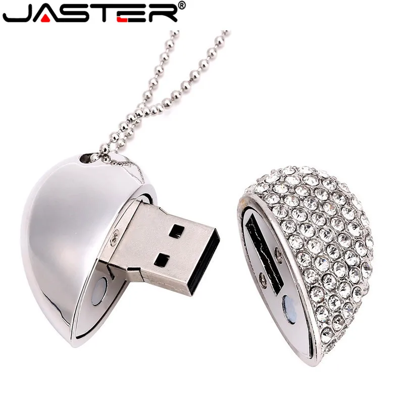 JASTER Алмазное сердце любовь USB флэш-накопитель 4 ГБ 8 ГБ 16 ГБ 32 ГБ USB 2,0 флэш-карта памяти подарочная сумка