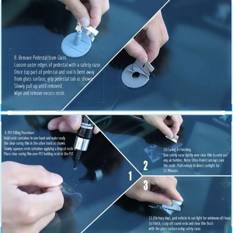 

Windshield Repair Kits DIY Car Window Glass Scratches Restore Tool Windscreen Polishing Repair Tool Set For Chips Cracks