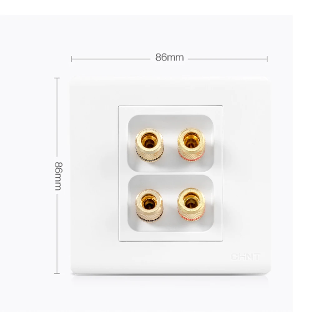 Pure White Wall Outlet Glossy Panel Gold Plated Binding 4 Connectors For Speaker Audio Banana Plug Socket Connector Terminal Pure White Wall Outlet Glossy Panel Gold Plated Binding 4 Connectors For Speaker Audio Banana Plug Socket Connector Terminal