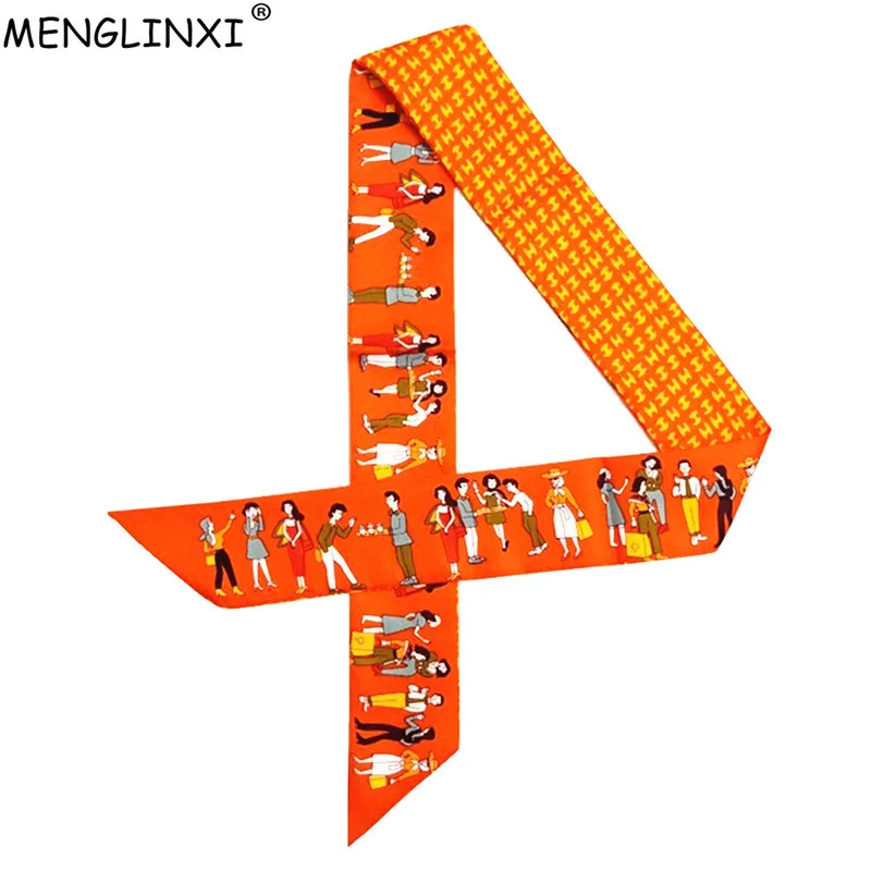 

Bag Scarf 2019 New Brand Letter Silk Scarf For Women Paris Holiday Print Head Scarf Handle Bag Ribbons Long Skinny Scarves