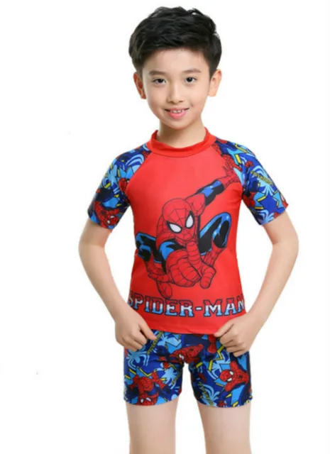 3 11Years Kids & Teen Boys Swimwear 2pcs Swim Suit( T Shirt+ Trunk ...