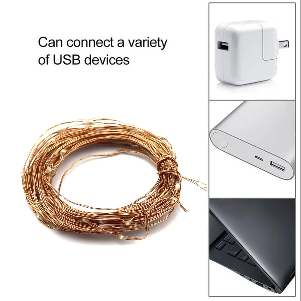33ft 10m Usb Outdoor Waterproof Led Copper Wire String Lights 33ft 10m Usb Outdoor Waterproof Led Copper Wire String Lights Christmas Festival Wedding Party Garland Decoration Fairy In From