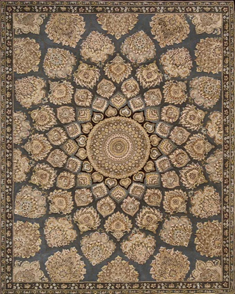 

Vintage European style carpet stereoscopic pattern crystal velvet carpets for living room bedroom doormat bathroom Antiskid rugs