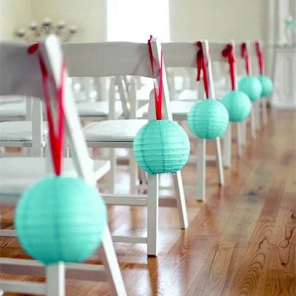 

9pcs 10cm/20cm/30cm Tiffany Blue Chinese Paper Lanterns Wedding Home Garden Party Hanging Handemade Supplies Cool Decoration