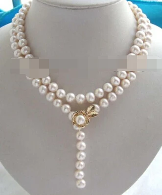 

Jewelr 004613 35" Natural 9mm Round White Pearl Necklace