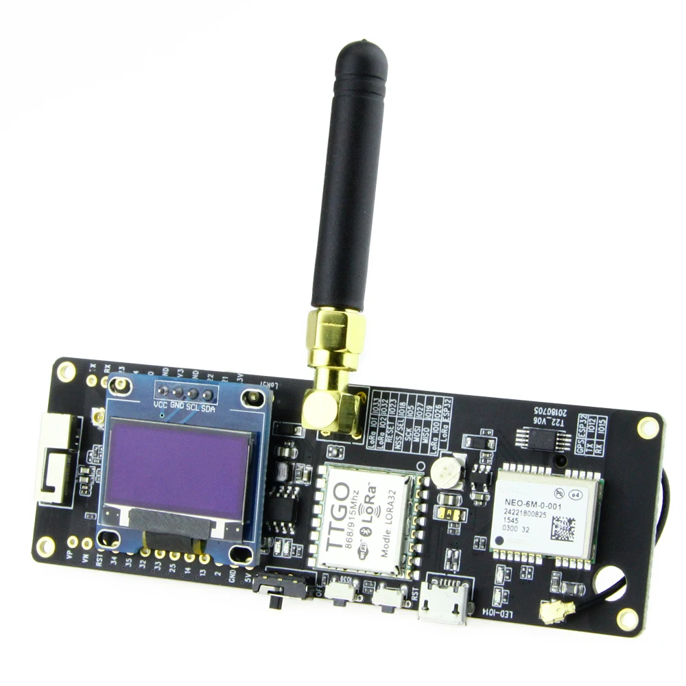 TTGO Т образной балки ESP32 433/868/915 МГц Беспроводная Wi Fi модуль Bluetooth ESP 32 GPS NEO 6M SMA LORA 18650