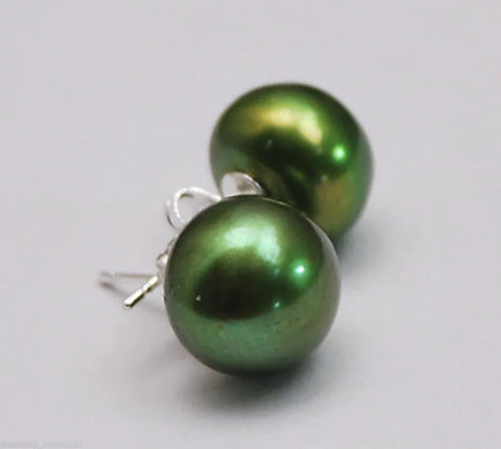 

Hot sale new Style >>>>10-11mm Green Pearl Earring AAA+