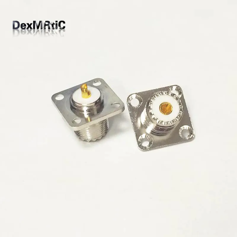 1 шт. УВЧ гнездовой разъем SO239 RF Панельное крепление с 4 отверстиями шасси припоем