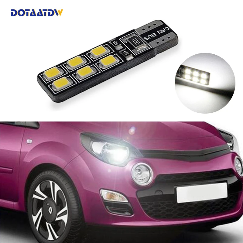 

DOTAATDW 1x T10 W5W 2835smd LED Clearance Light with Projector Lens For renault megane 2 duster logan clio laguna 2 Koleos