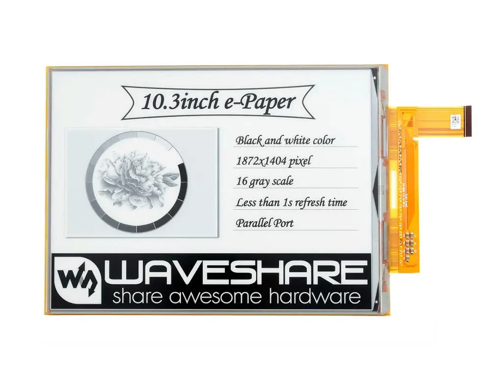Waveshare 10 3 дюймовый гибкий E Ink raw дисплей параллельный порт без печатной платы