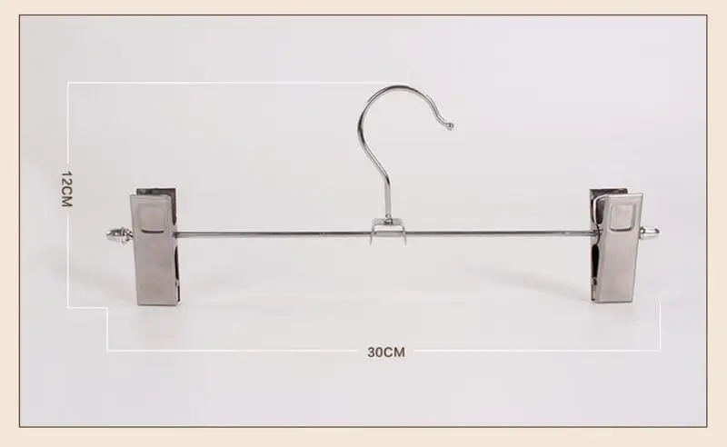 30 шт./лот Прочная вешалка металлическая для штанов с зажимами, Вешалка из нержавеющей стали для брюк юбка