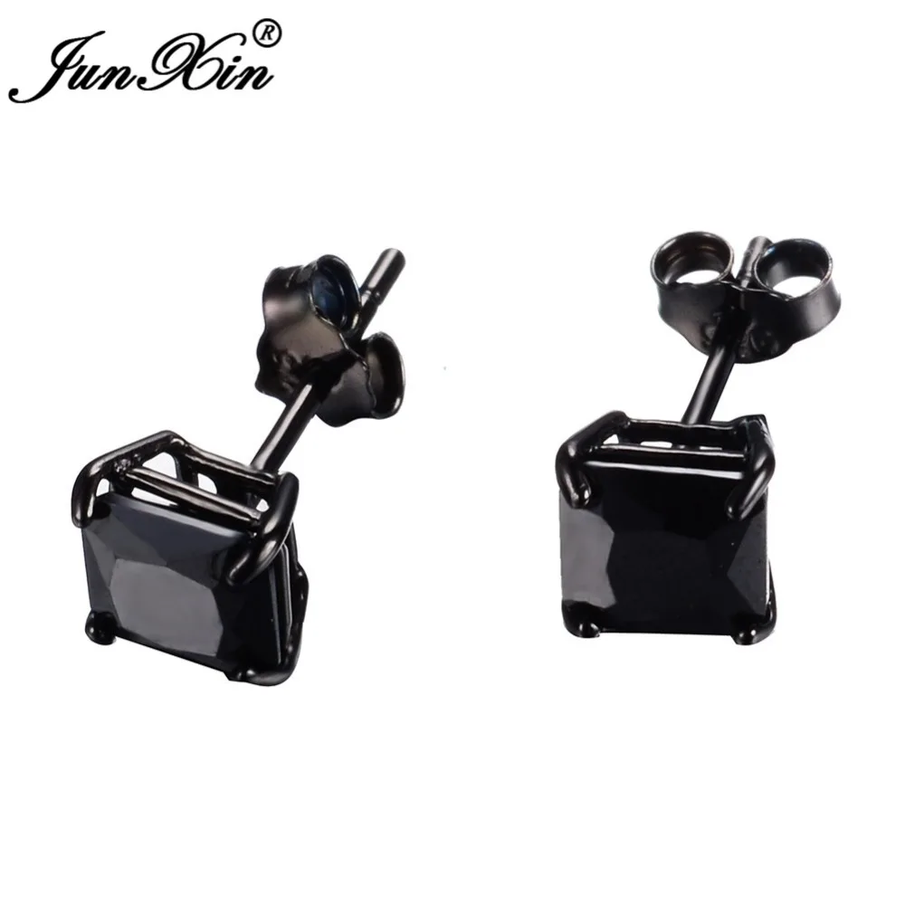 Junxin New Lover S Black Gold Earring Round Geometric Design 925 Junxin New Lover S Black Gold Earring Round Geometric Design 925 Sterling Silver Fashion Earrings Studs For Men And Women In Stud From