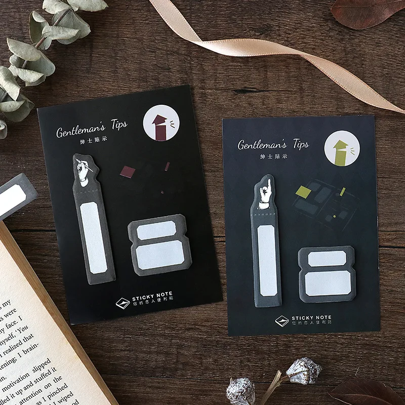 

20 Sheets Kawaii Gentleman Series Memo Pad Index Marker Sticker Bookmark Sticky Note Office School Supplies Stationery