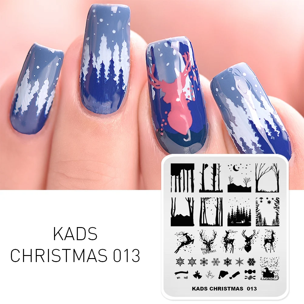 

Christmas Pattern Nail Stamping Plates Elk Snowflake Image Painting Nail Art Stencil Templates Winter Nail Plates Tools