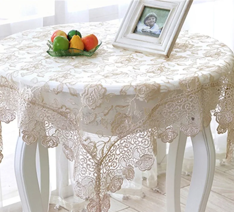 

2018 new flower embroidered table cloths for home party banquet decoration korean lace rectangle table covers home textile decor