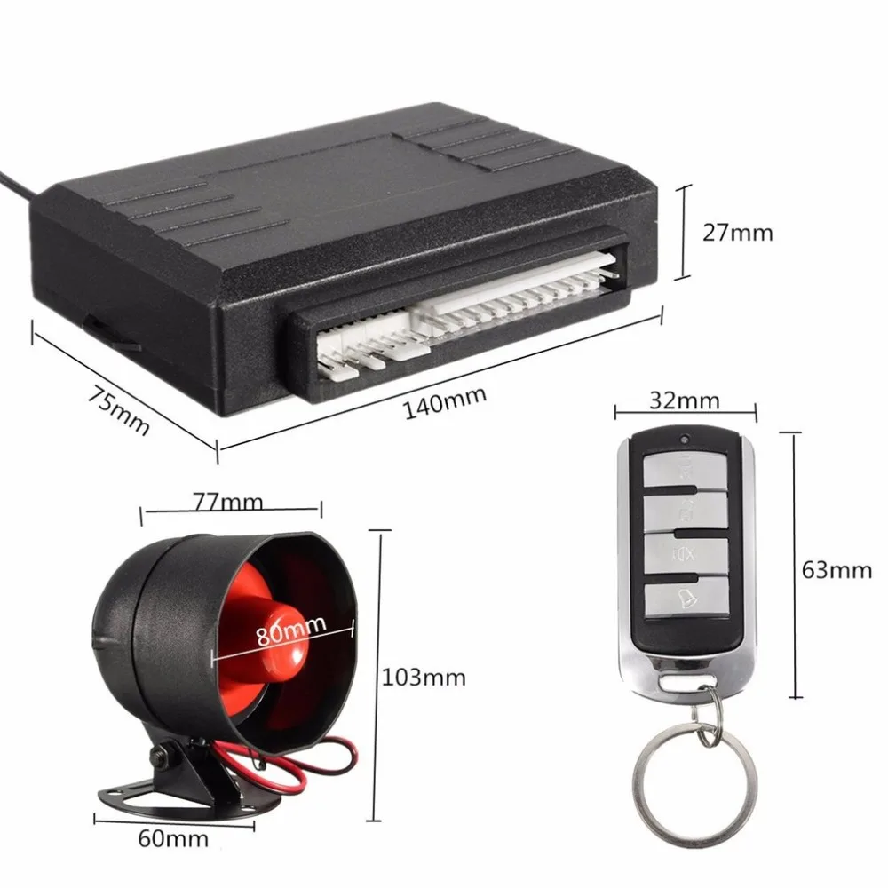 Universal de Entrada sem Chave com Fechadura Central de Travamento Portas para Carros Conjunto de Ferramentas Kit + Alarme Sistema Remoto Antirroubo 2 Mod. 292586 15 Alarme de assaltante