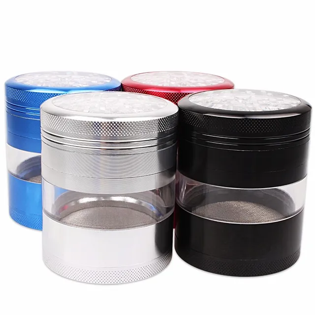 XL Herb Grinder PRO Metal, Huge 63 x 76mm Size with 4 Layers in 4