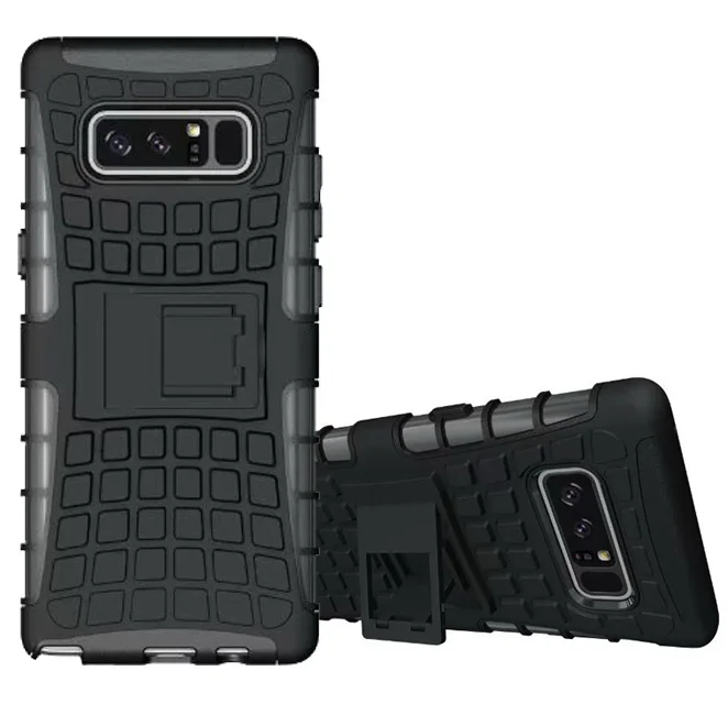 Note8 case Silicone plastic Hybrid Back cover For Samsung Galaxy Note 8 shockproof 2 in 1 with support function Stand Cover |